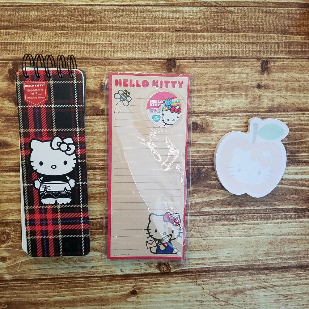 Hello Kitty Stationery Gift Set Lot Tote Bag Stickers Notepad Magnetic Sanrio